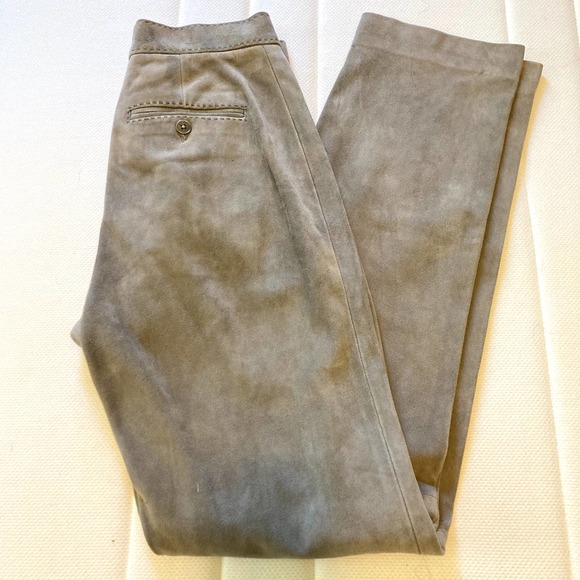 RALPH LAUREN Black Label Lamb Suede Leather Pants - Picture 3 of 14